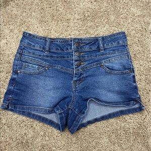 High waisted jean shorts